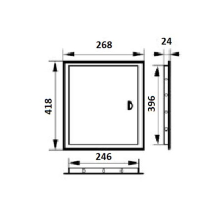 Revisionine ERA L2540R, 268 x 418 mm, with a pen and flange 246 x 396 mm, plastic-2