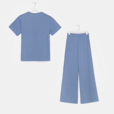 Female pajamas (T-shirt and trousers) KAFTAN "BASIC" Size 48-50, Blue color-8