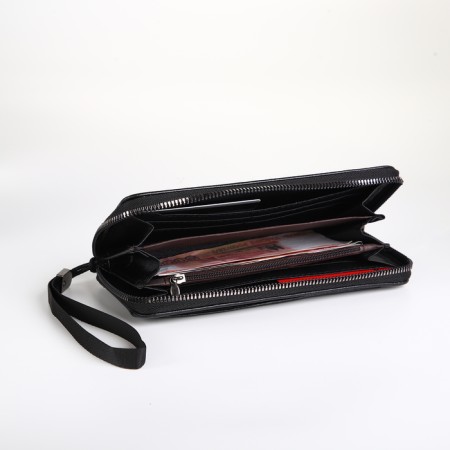 Male purse-clate on a zipper, black color-4