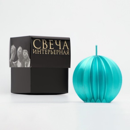 Figure candle "Ball facet", 6.5x6.5 cm, tiffany, in the box-3