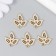 Decor for creativity Metal "Three leaves" of pearls, gold 0.2x1.8x2 cm