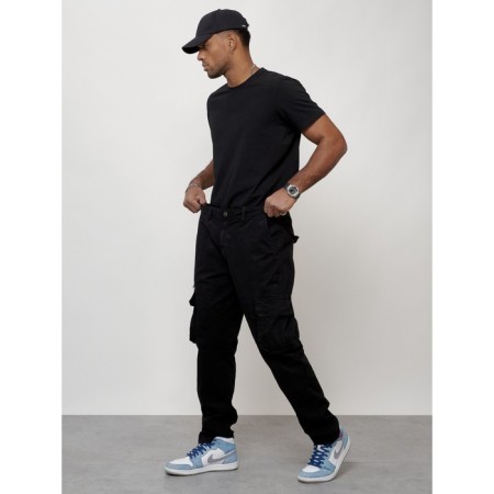 Cargo jeans male, size 52, black color-10