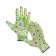 Garden, nylon gloves, with PVC half -willed, size 10, color mix, Greengo
