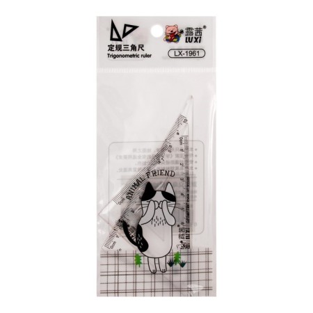 Set of triangles, 2 pieces, 10 cm "animals", transparent, plastic, in a bag-2