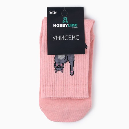 Socks "cat", pink color, size 36-40-2