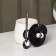 Ceramic mug with a lid and spoon "Panda", 450 ml, white and black color
