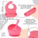Feeding set: bib, plate 2pcs, glass, instruments, crumb I, pink