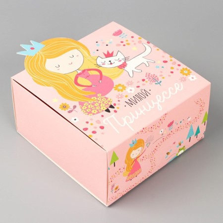 Gift folding box, packaging, "princess", 15 x 15 x 8 cm-1
