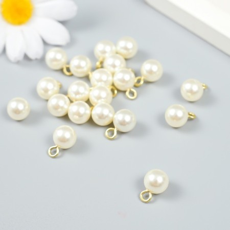 Decor for creativity plastic "Pearls with a loop" set 20 pcs d = 1 cm