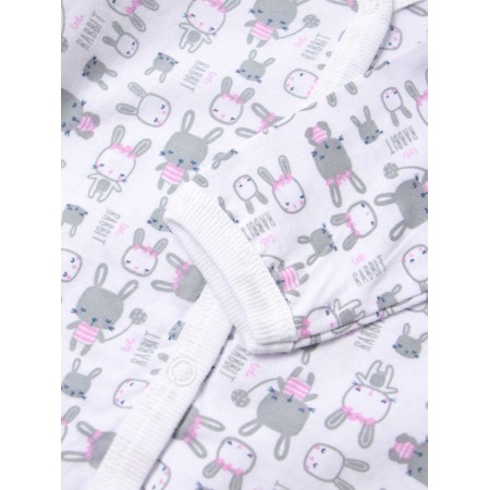 Body baby with a long sleeve "Bunny", white/pink color, height 74-2