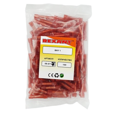 Connective sleeve isolated L-27.3 mm nylon 0.5-1.5 mm² (GSI) 1.5/GSI-N 0.5-1.5) red-1