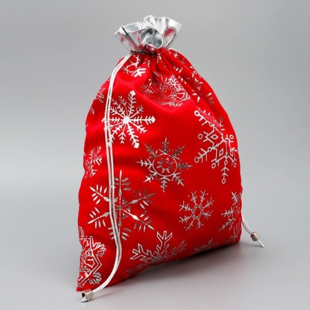 Bag gift plush “joy inside”, snowflakes, embossing, 30 x 40 cm +/- 1.5 cm, New Year-2