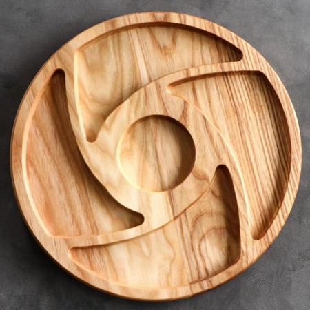 Menzhitsa wooden "round", with a cutting board, d = 30 cm, an array of ash-1