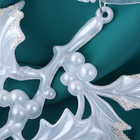 Decoration Christmas tree "Brill with berry shine" 11x14 cm, white-1