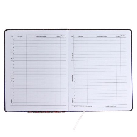 Universal diary for grade 1-11 Galaxy Girl, solid cover, artificial leather, foam rubber, lies, 80 g/m2-6
