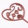 Topper wooden "heart" with sparkles, pink color