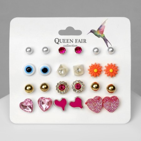 Pusets 12 pairs "hearts" Date, color mix-3