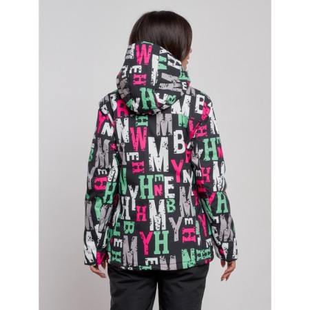 Ski jacket female winter, size 50, black color-3