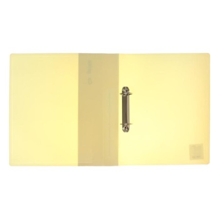 Folder on 2 rings A4, Calligrata, 40 mm, 700 μm, pocket at the end, yellow vanilla-1