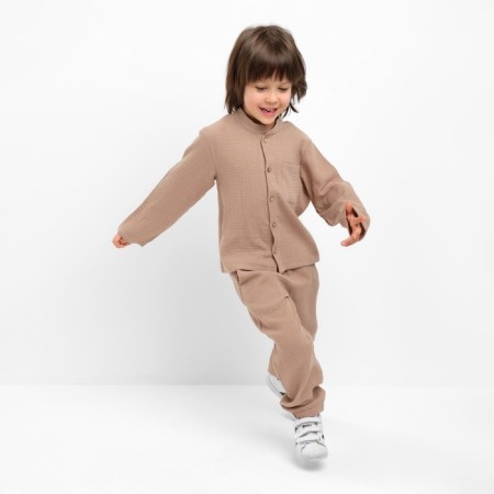 Костюм (рубашка и брюки) детский KAFTAN "Муслин", р.26 (80-86см) бежевый-4