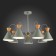 Ceiling EVOLUCE lamp. Sle125112-07. Modica. 7x40 watts, E14, 75x75x45 cm, gray color, golden