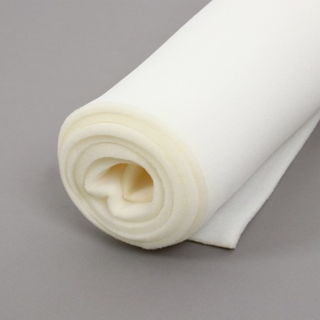 Foam rubber, 2 × 1 m, thickness 10 mm, 16 kg/m³, white