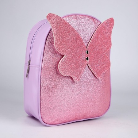 Baby backpack for girls with sparkles "Butterfly", removable elements, 27x23x10 cm-4