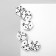 Acryl Earrings "Bones" Playing, black and white color in silver