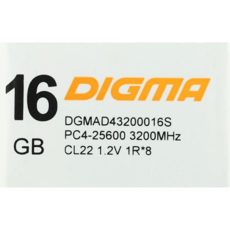 Memory module DDR4 16GB 2666MHz DGMAD426666666s RTL PC4-21300 CL19 DIMM 288-PIN 1.2V SINGLE RANK-3