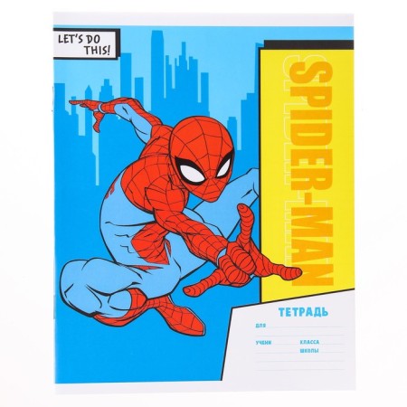 Notebook in a cage 12 sheets, 4 types of mix, cover coated paper, spider-man-5