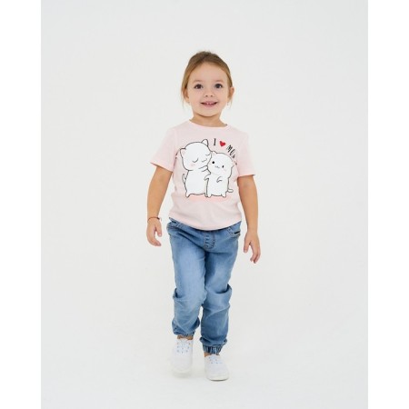 T-shirt Children's KAFTAN "Love Mom" ​​R.34 (122-128), pink-2