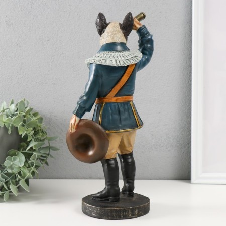 Polystone souvenir "English cartoon Buldog with telescope pipe" 17x11.5x31.5 cm-2