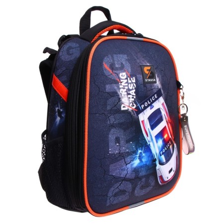 School frame backpack 38 x 30 x 16 cm, ergonomic back, Stavia Police-1