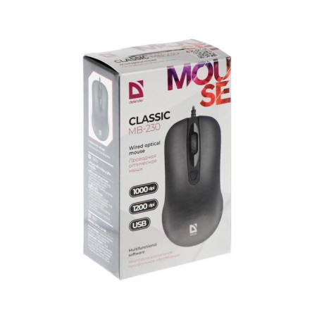 The mouse Defender Classic MB-230, wired, optical, 1600 dpi, 3 buttons, black-4