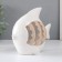 Ceramics candlestick for 1 candle "fish with patterns" white 15.7x8.8x14.3 cm
