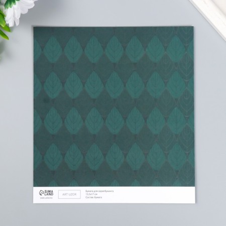 Scrapbooking paper bilateral "monsters and leaves" density 180 g 15.5x17 cm-3