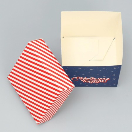Folding box “Happy New Year!”, 10 x 10 x 10 cm, new year-2