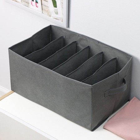 Organizer for storing linen "Smart", 6 cells, 44 × 29 × 22 cm, color gray color-2