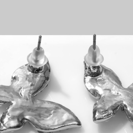 Earrings with pearls "butterflies" are tender, white color in silver-1
