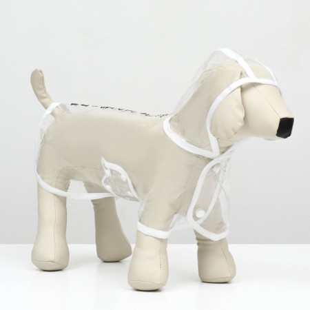 Dog raincoat, size XS (DS 18, OG 25-30, Osh 25 cm), white