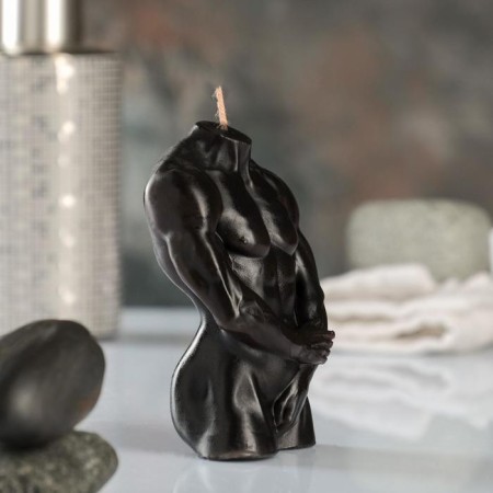 Figure candle "Male Thors No. 2" Black, 9cm-3