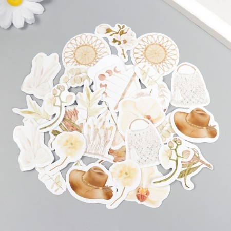 Stickers for creativity "Hats and Flowers" set 46 pcs 4.4x4.4x1.1 cm
