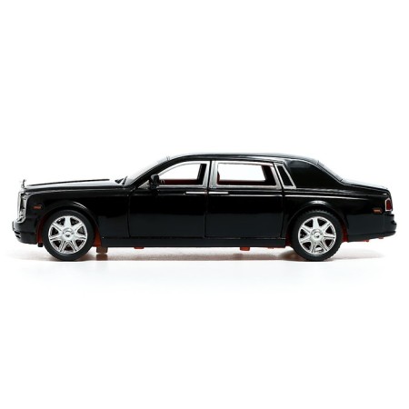 Metal machine "Limousine", 1:24, doors, hood, trunk, black color open-1
