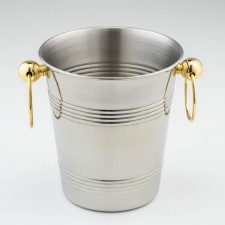 A stainless steel bucket “Classic”, 2.1 l, 20.5 × 15.5 × 17 cm, gold pens, 201 steel
