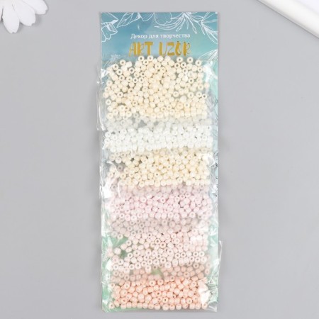 Round beads 6/0 "cloud" pearl 6 colors x 20 g 20x8 cm