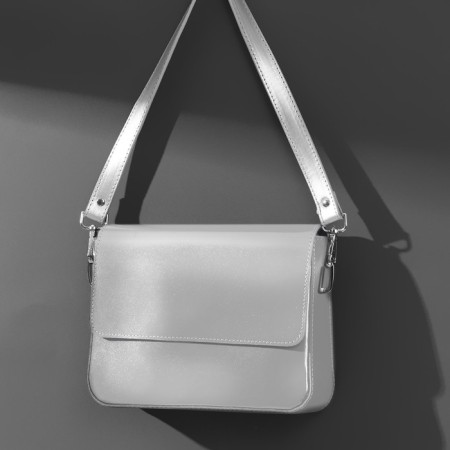 Handle for a bag, with carbines, 60 × 2 cm, silver color-3