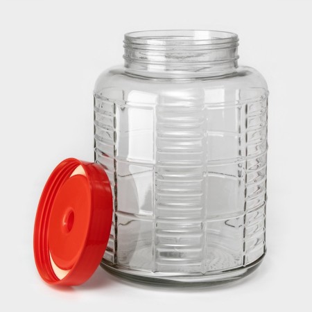Glass jar with a hole for a water plant, 12 liters-1