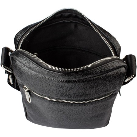 Male bag, lightning department, 2 outer pockets, adjustable belt, black color-2