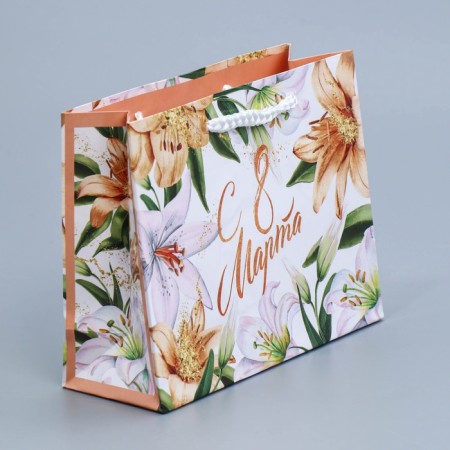Gift Laminated horizontal package, packaging, "lilies", S 12 x 15 x 5.5 cm-2