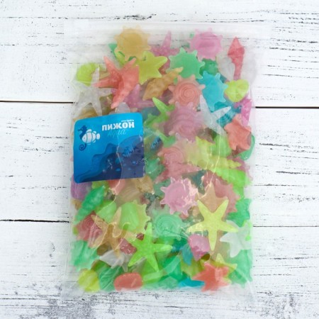Decorative figures for the aquarium, luminous, "sea inhabitants", 3 - 5 cm, 500 g, mix-2